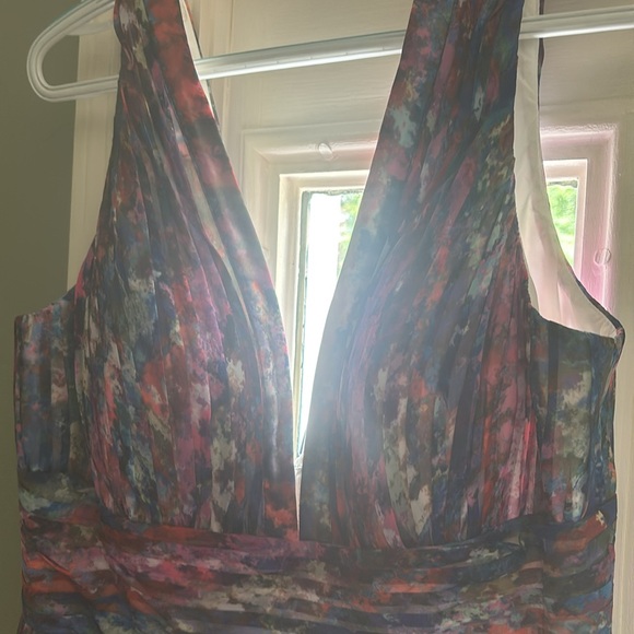 Aidan Mattox Pink and Purple Embellished Pleated Maxi Dress - Picture 3 of 3